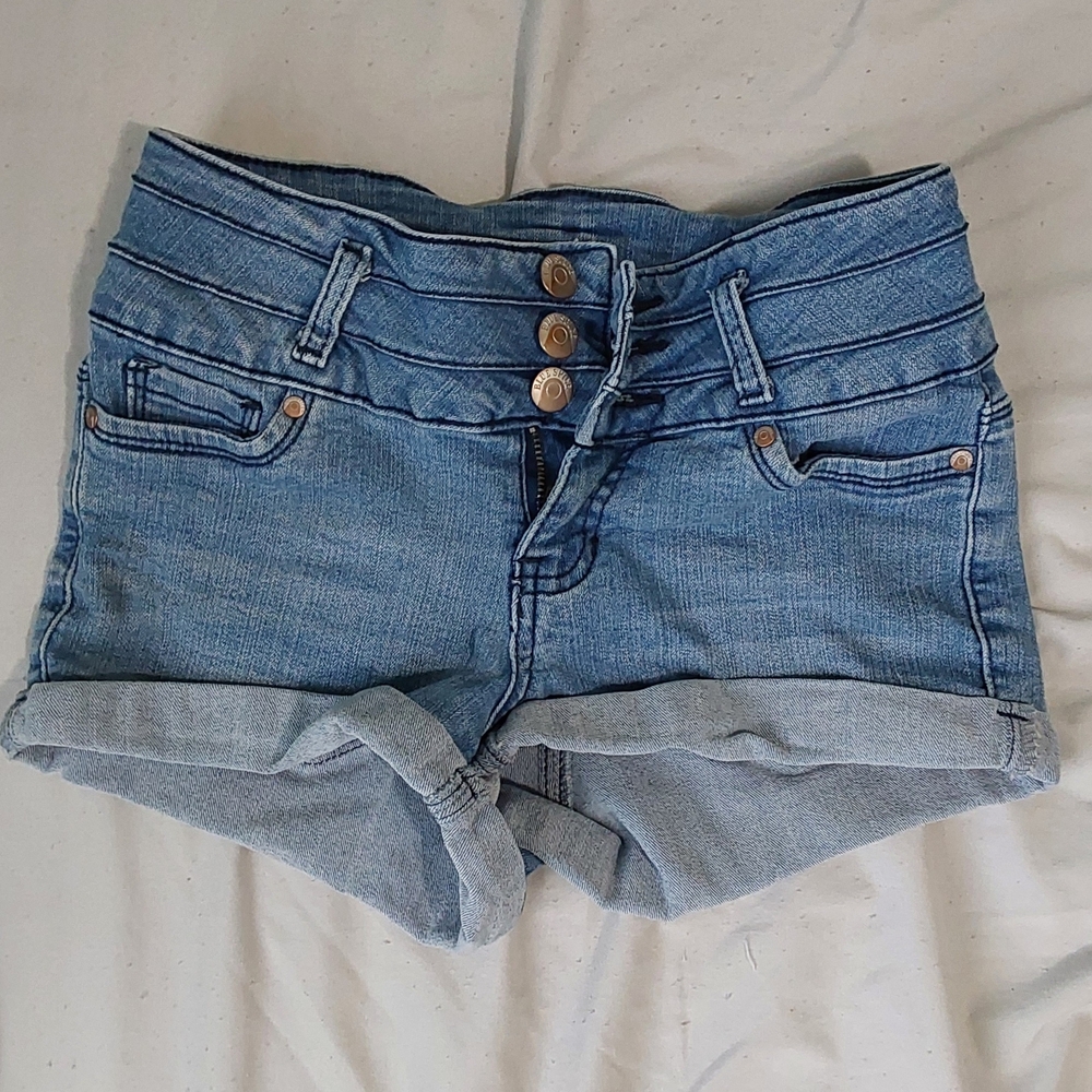 Blue Spice High Waist Denim Shorts